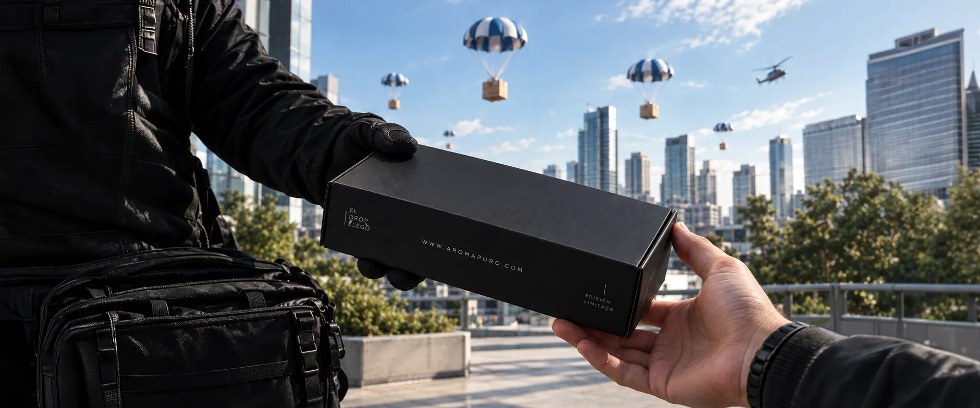 Entrega en mano de la caja Aromapuro Drop, edición limitada